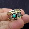Turquoise Ring, Fidget Anxiety Ring, Sterling Silver Ring, Worry Spinner Ring, Meditation Ring, Gemstone Ring, Solid 925 Sterling Silver Ring