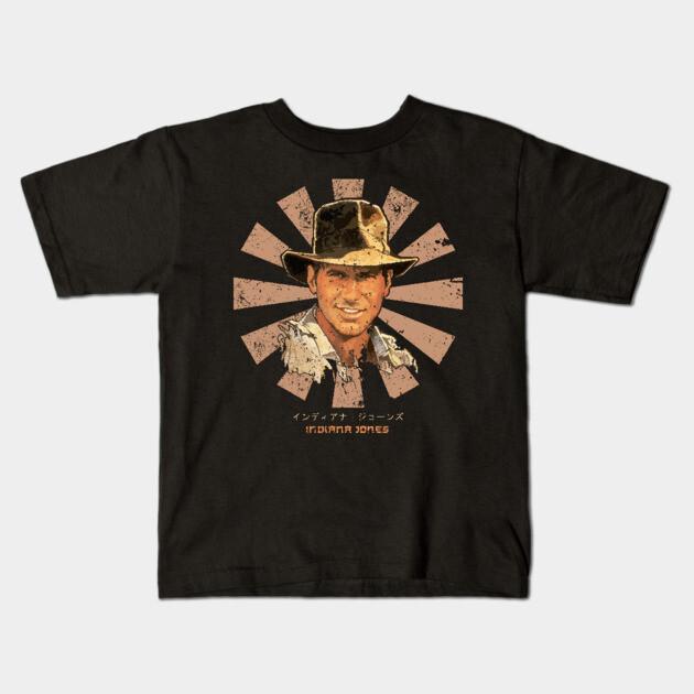 Boys Girls Soft Cotton Graphic Tees Indiana Jones Retro Japanese Breathable Daily School Wear Kids T-Shirts