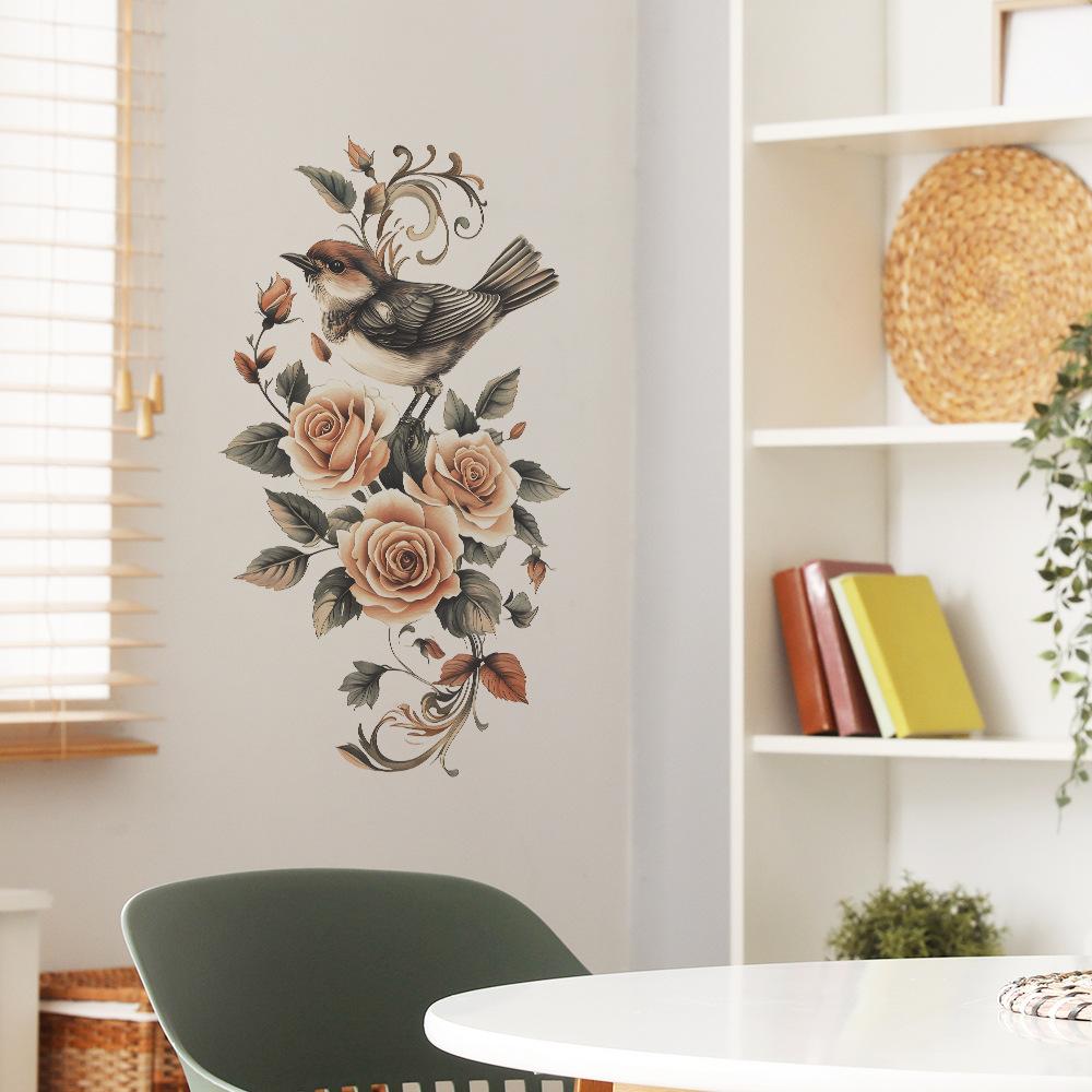 Ретро Цветок и Птица Спальня Гостиная Прихожая Дом Фон Украшение Наклейки на Стену