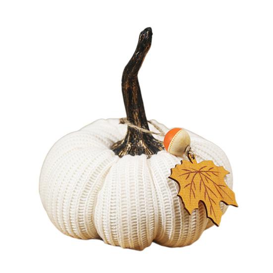 Mini Knit Pumpkins Desktop Ornaments Autumn Fabric Artificial Pumpkin Crafts for Fall Thanksgiving Harvest Festival Halloween Home Decor