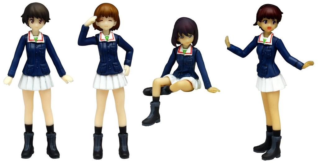 Platz Girls Panzer Movie Version Team Figure Set & 1/35 Leopon-san