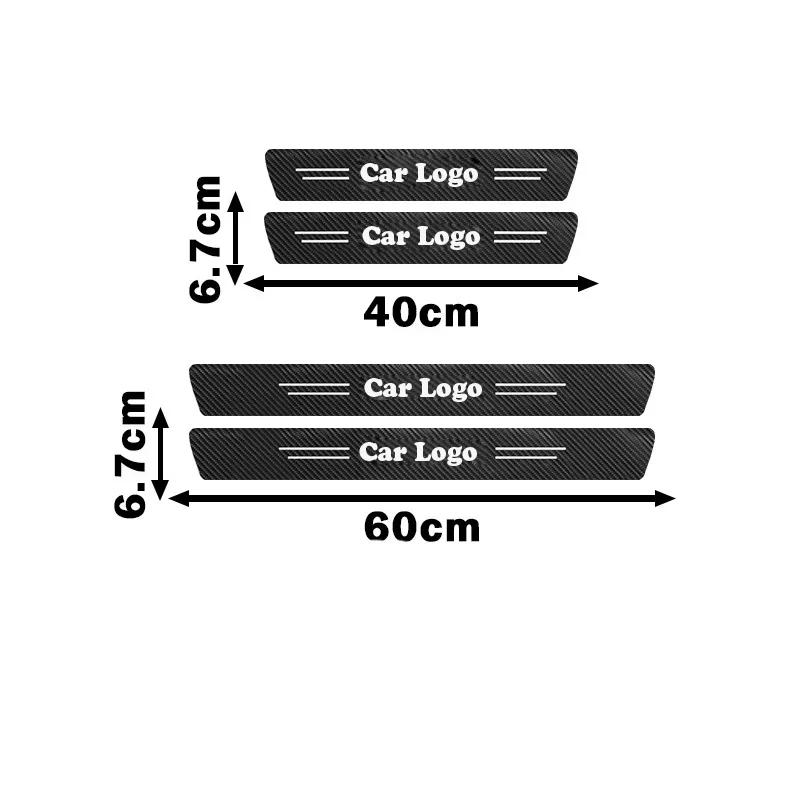 QDJ1  Car Door Threshold Scuff Plate Carbon Fiber Decals Stickers For Toyota RAV4 Corolla Camry Frontier Supra C-HR Hilux Tacoma Prado