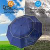 Extra Large Folding Umbrella Double Canopy Sun Blocking UV Protection Umbrella with Reflective Strips Windproof 10 Ribs Waterproof Sun Rain Umbrella