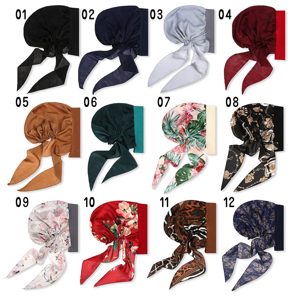 Adjustable Headwear Printed Pre-Tied Hair Loss Hat Cancer Head Scarf Chemo Pirate Cap Muslim Turban