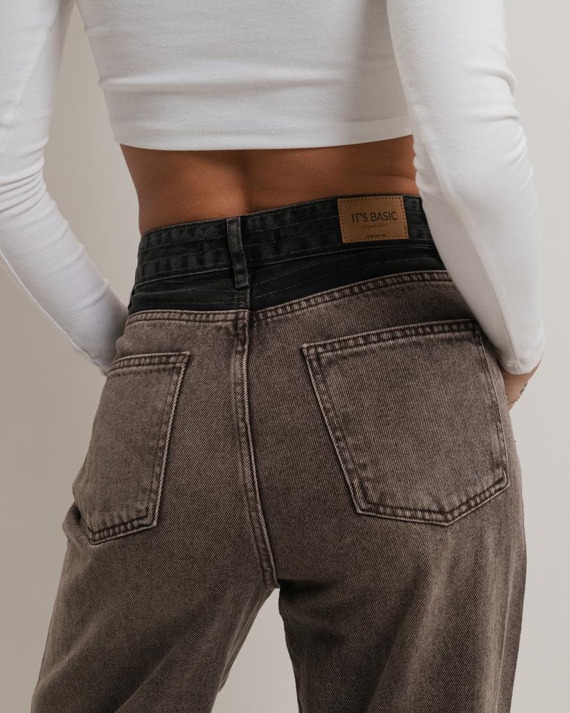 Джинсы женские It's Basic 4277 38 коричнево-серые