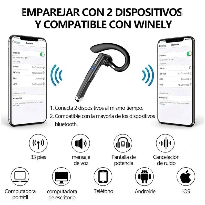 Wireless Headphones Bluetooth Headset With Microphone Earphones Handsfree Noise Canceling Audifonos Talking Business Driving