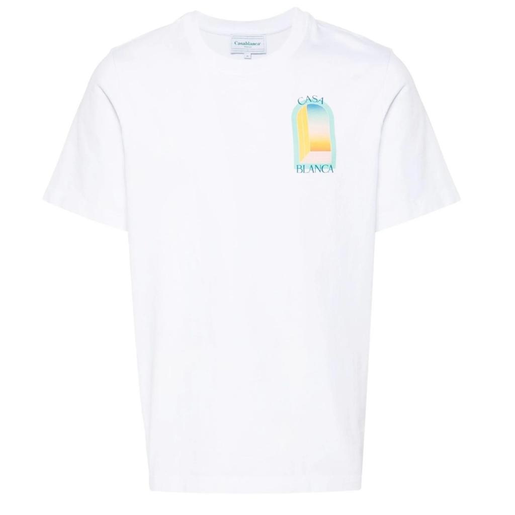 Casablanca Men's T-Shirt UPF24JTS00101 White Tee- Unisex T-Shirt