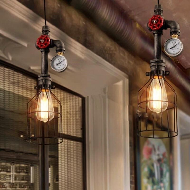 Oeny American Retro Industrial Iron Cage Pendant Lamp