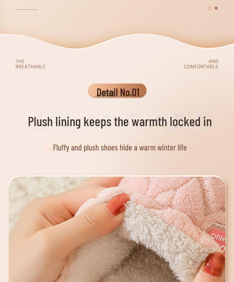 Женские плюшевые хлопковые зимние тапочки — толстые и теплые для использования на открытом воздухе, бесплатная доставка для мужчин