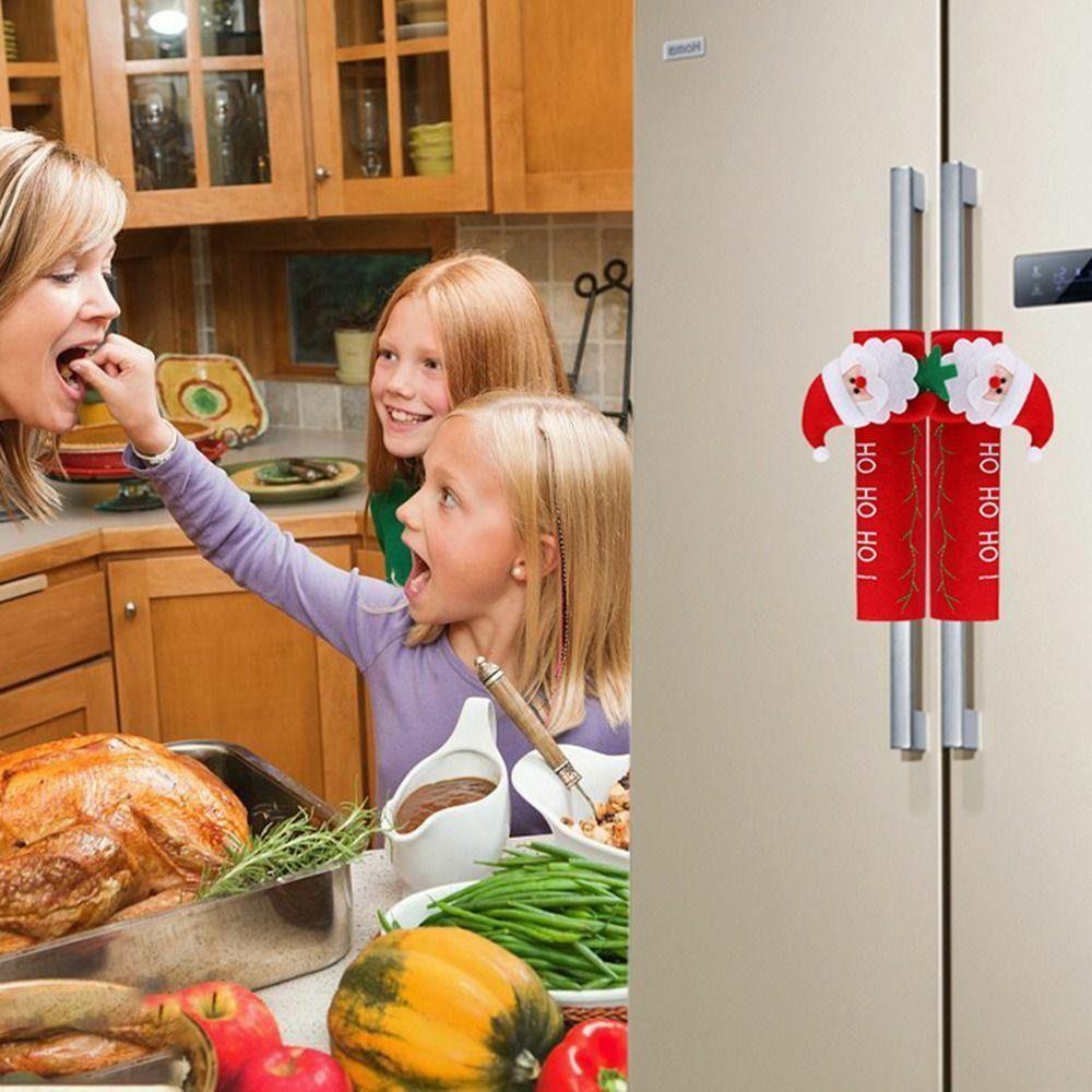 Oven Protector Christmas Decoration Door Handle Covers Home Decorations Fridge Handle Cover