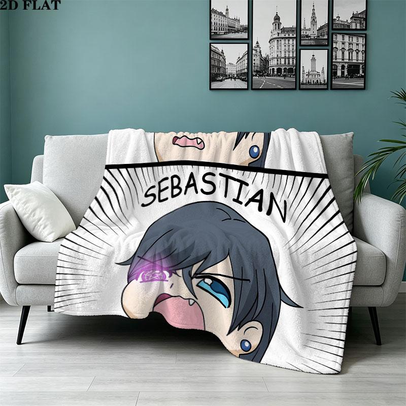 1PC Black Butler Patterned Flannel Blanket Suitable For All Seasons For Home Decor Warmth And Comfort Gifts Holiday Present