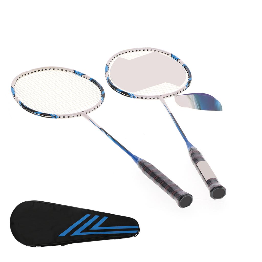 SG8048 2 Player Badminton Racquets Set Adults Teenagers Lightweight Carbon Fiber Rackets