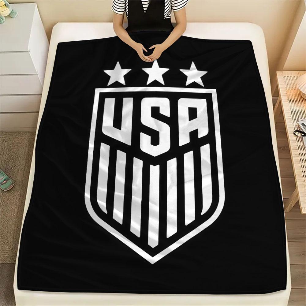 USA football Printed Flannel Blanket, soft throw for bedroom sofa, washable,soccer fan merchandise, great gift.