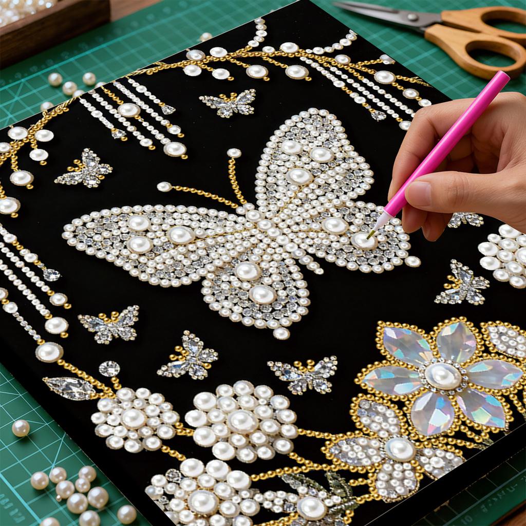 DIY Pearl Diamond Painting Gem Art for Home Wall Decor Diamond Dots Paintings Picture Arts Craft 25x25cm With Frame