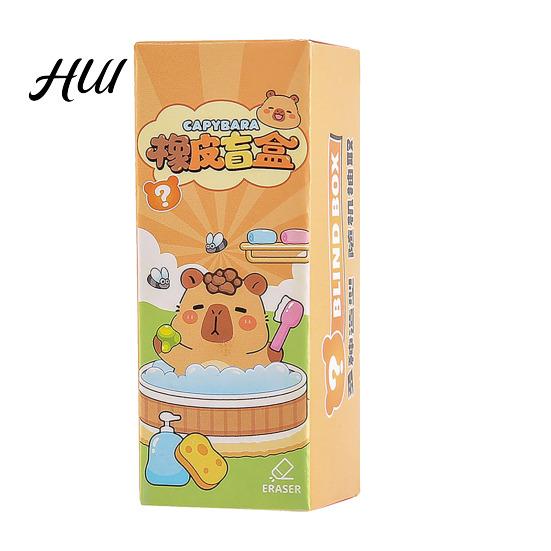 Miniature Desk Decoration 12Pcs Cute Capybara Eraser Set Kawaii 3D Animal Shaped Pencil Erasers for Surprise Toy Kids Clean Erasing Low Dust