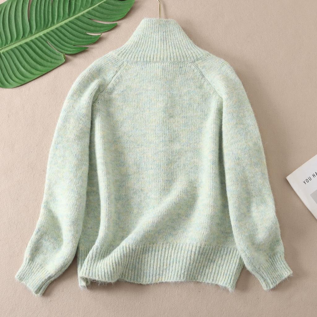 Dimanaf 2025 Sweaters Buttons Turtleneck Solid Cardigan Red Autumn Women Knitting Loose