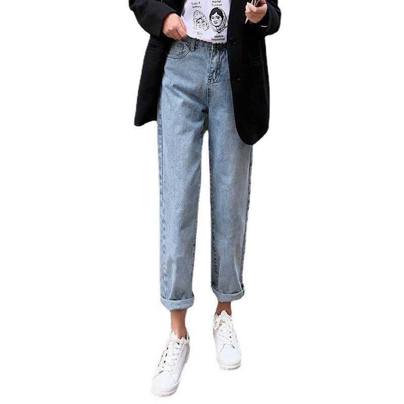 Новые летние светлые джинсы, женские свободные джинсы с высокой талией, 2024, широкие прямые и тонкие брюки Wild Daddy Harlan Carrot Pants