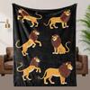 A Comfortable Cartoon Lion Theme Patterned Flannel Blanket, Soft High-Definition Digital Print, Suitable for All Seasons, Made