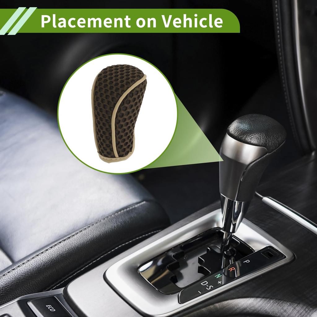 HOPESPANNER Universal Gear Shift Knob Cover Stick Shift Handle Protector Manual Fabric 1 Pc Anti Slip Dark Brown