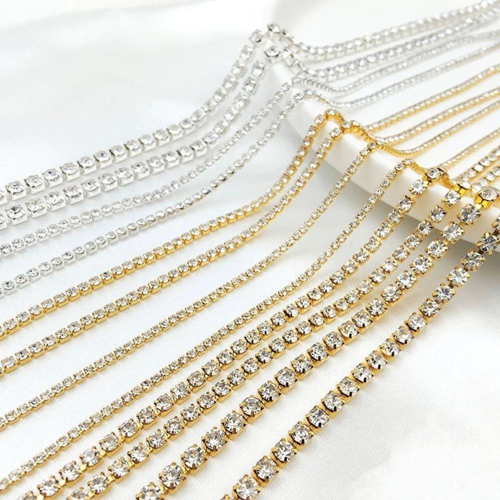 Nail Art Dense Water Diamond Claw Chain Nail Charms Deco Ongles Metal Chain Art Decoration for DIY Clothing Shoe Bag Accessories