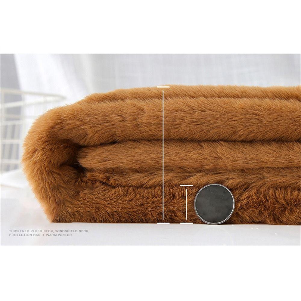 Soft Plush Faux Fur Scarf Thicken Warm Neck Protector Fashion Shawl Scarves for Women