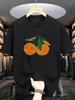 Orange Fruit Tshirt France T Shirt Unisex  Short Sleeve Graphic Tee Vintage Round Neck Tshirt Streetwear Clothing  Y2k Top