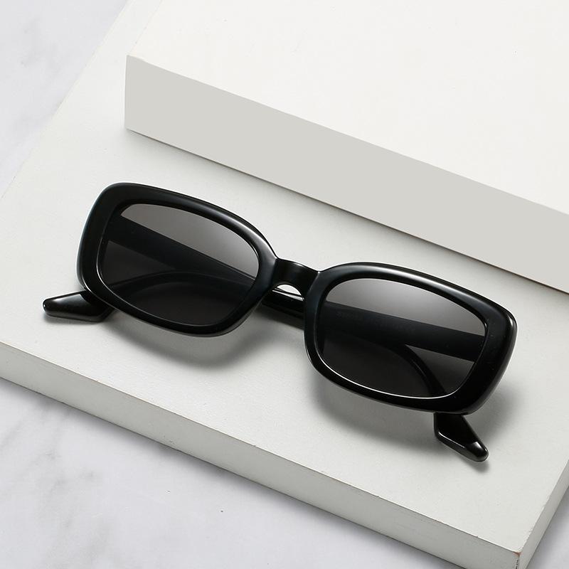 New retro small frame sunglasses, men's and women's European and American trend rectangular sunglasses, colorful street sunglasses