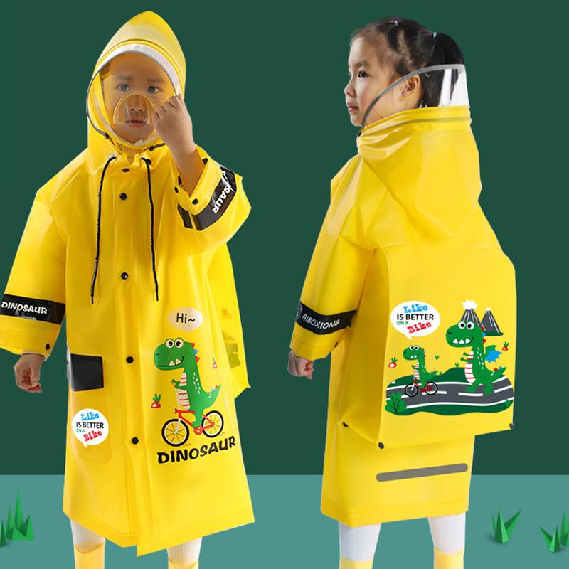 Детский дождевик с капюшоном из ПВХ для мальчиков и девочек, дождевик-пончо, высота 3–5 футов, розовый, синий, желтый
