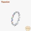 Tancise Classic 925 Sterling Silver Zircon Ring Ladies Jewelry Wedding Promise Party Gift