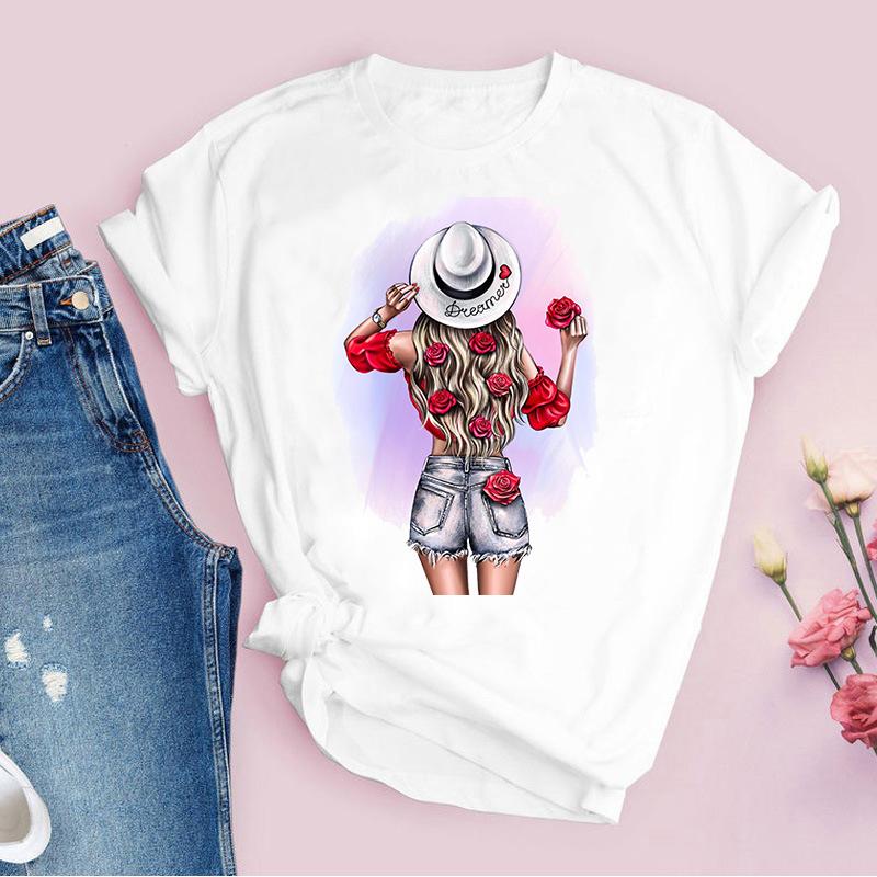 Summer Women's T-shirt 3D Printed Harajuku T-shirt Print Femme Couple Printed T-shirt Loose Large T-shirt