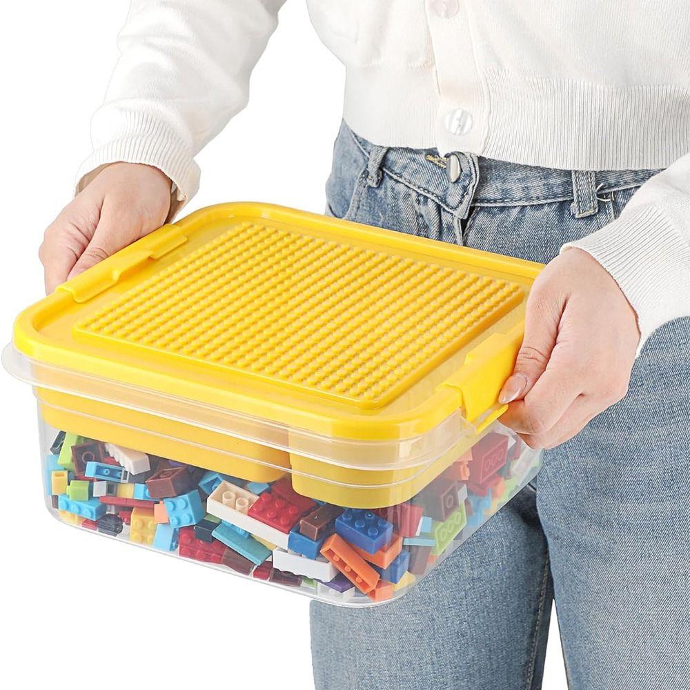 Dustproof Children's Toy Organizer Stackable Particle Holder Building Blocks Storage Box Household
