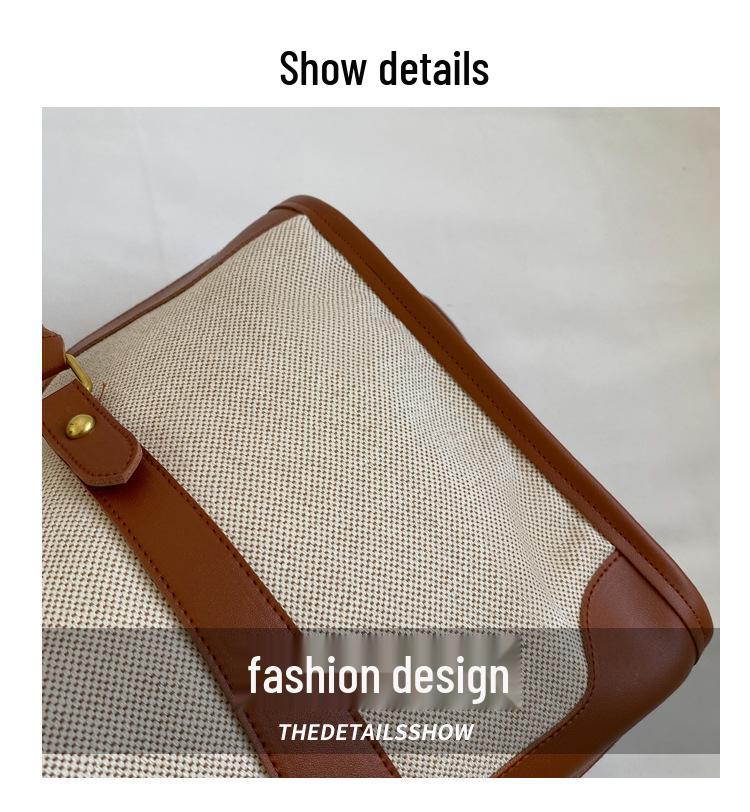 Модная женская холщовая сумка-тоут через плечо 2024 - Стильная, большой вместимости для поездок на работу