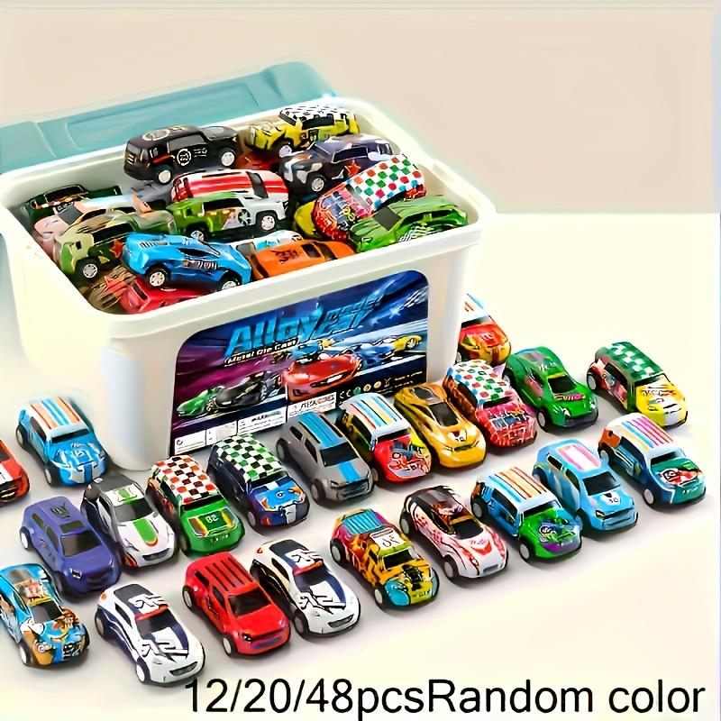Mini Alloy Toy Cars Set with Storage Box Pull Back Vehicles for Kids