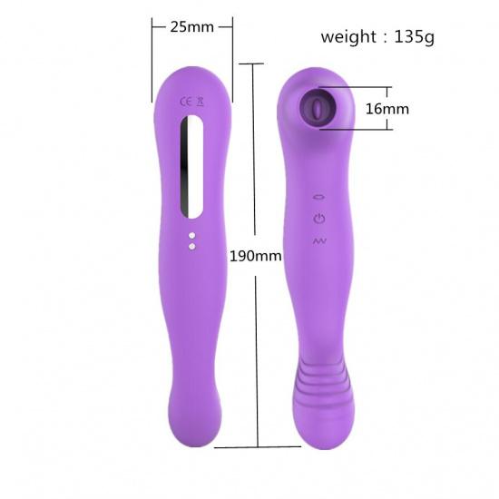 Зарядка Сосание Язык Лизание G-Spot Вибратор Двуглавый Женский Мастурбация Массаж Вибрирующее Копье Товары Для Взрослых