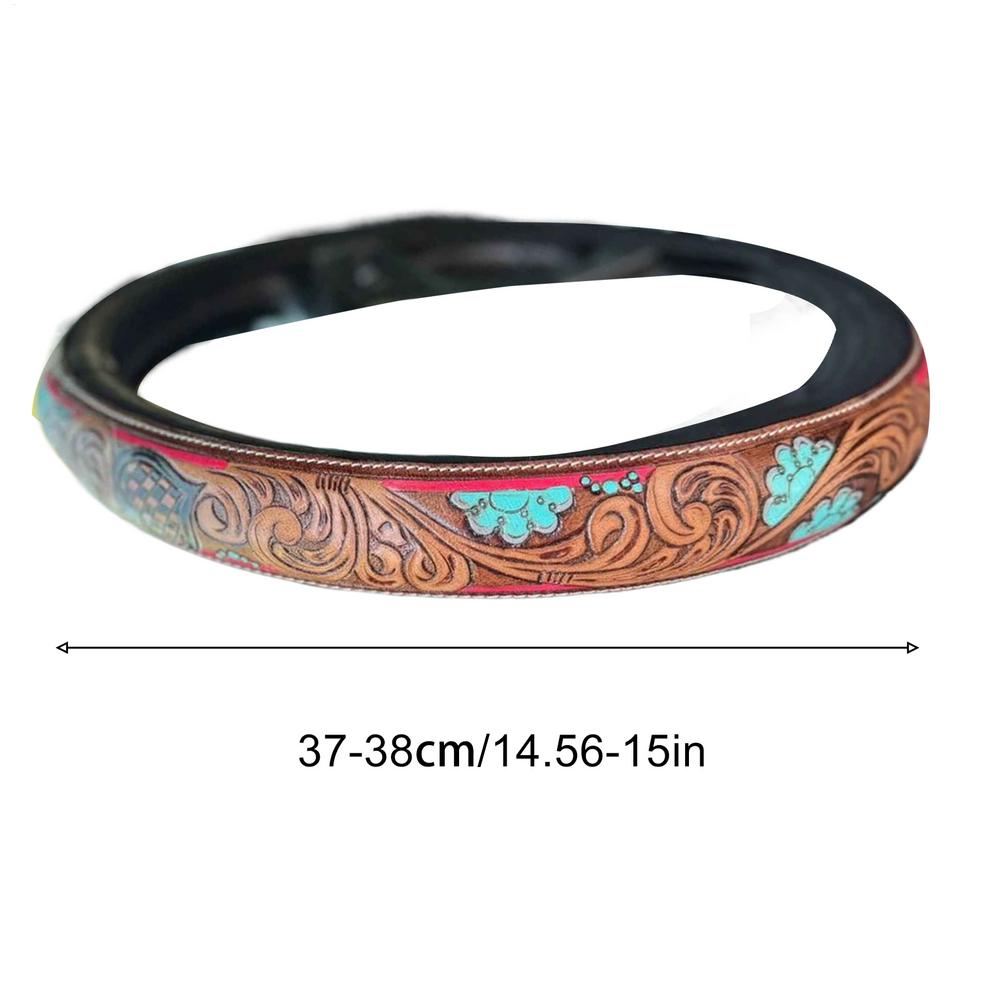 Чехол на руль Ковбойский декор Для интерьера грузовика Износостойкий Дышащий Чехол на руль Для автомобиля Грузовика Внедорожника Седана Минивэна