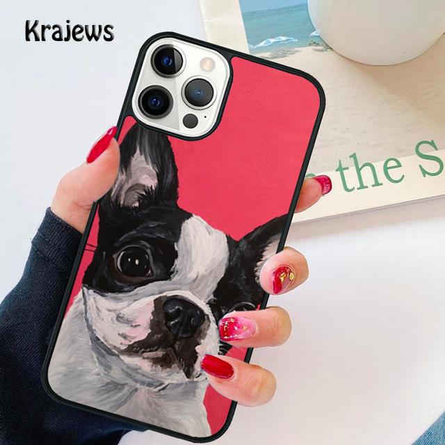 Boston Terrier Dog Puppy soft Phone Case Cover For iPhone 17 Air 16 15 14 plus 11 12 13 pro max coque Shell Fundas