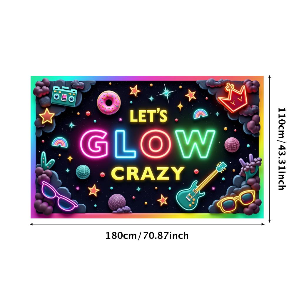Разноцветный Баннер Звездные Узоры Баннер для Мероприятия Освещение Декор Диско-Шар Светящийся Баннер для Танцевального Мероприятия Неоновая Вечеринка Ретро