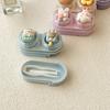 1pc Cute Animal Contact Lens Case Mini Contact Lens Box Portable Lightweight Travel Lens Care Tool with Tweezers