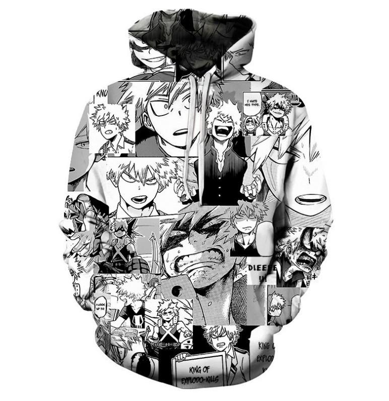 Унисекс худи с 3D-принтом из My Hero Academia, стильный пуловер для мужчин и женщин