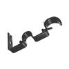 3Pcs Black Curtain Rod Bracket Iron Curtain Rod Hook Heavy Duty Curtain Rod Holder  For Bedroom