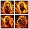 5D DIY Diamond Painting Cross Stitch Flame Lion Landscape By Rhinestones Mosaic Full Square Round Drill Diamond Embroidery