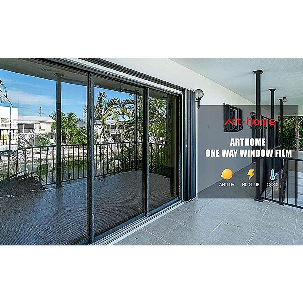 One Way Mirror Window Film Silver Privacy Glass Film Heat Reducing Film Reflective Window Sticker Sun Block Film