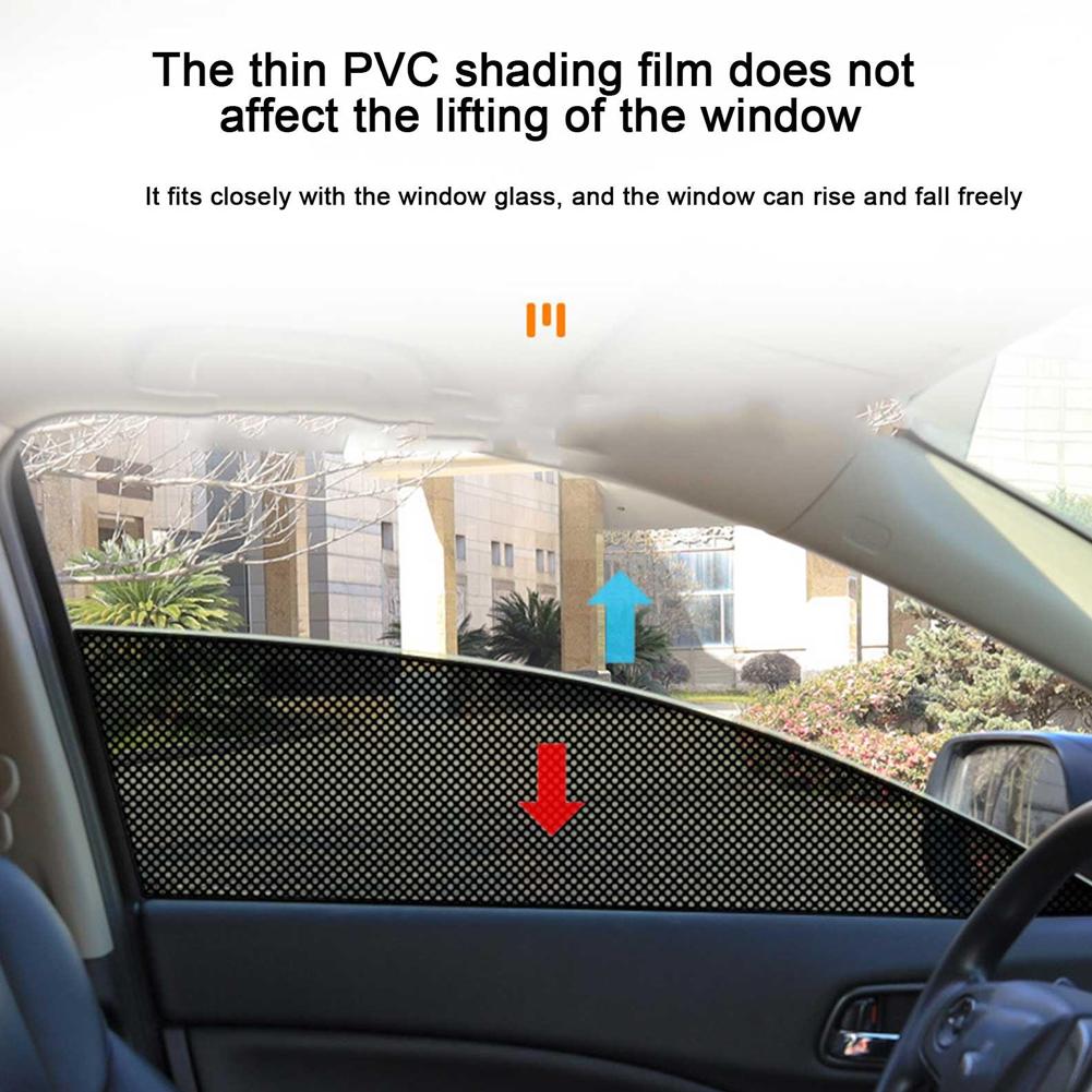 2PCS Car Sunroof Film Insulation Sunscreen Film Stickers Cover Anti-UV PVC Black Electrostatic Sticker Window