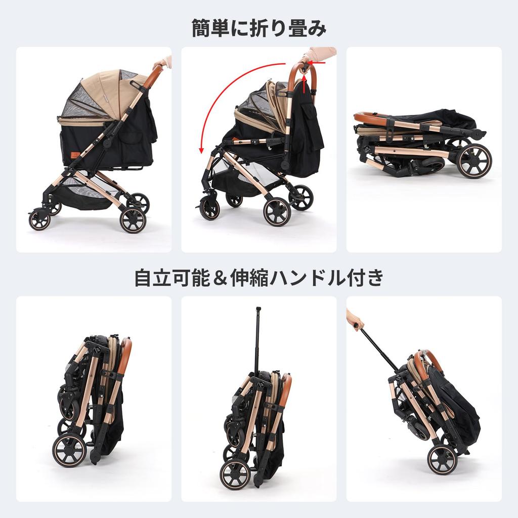 SKISOPGO Pet For Both Upgraded Pet Dog Large Inside Dog Cart for Multiple Front Wheel with Rear Wheel Folds in an Load Capacity Large Baggage Easy to