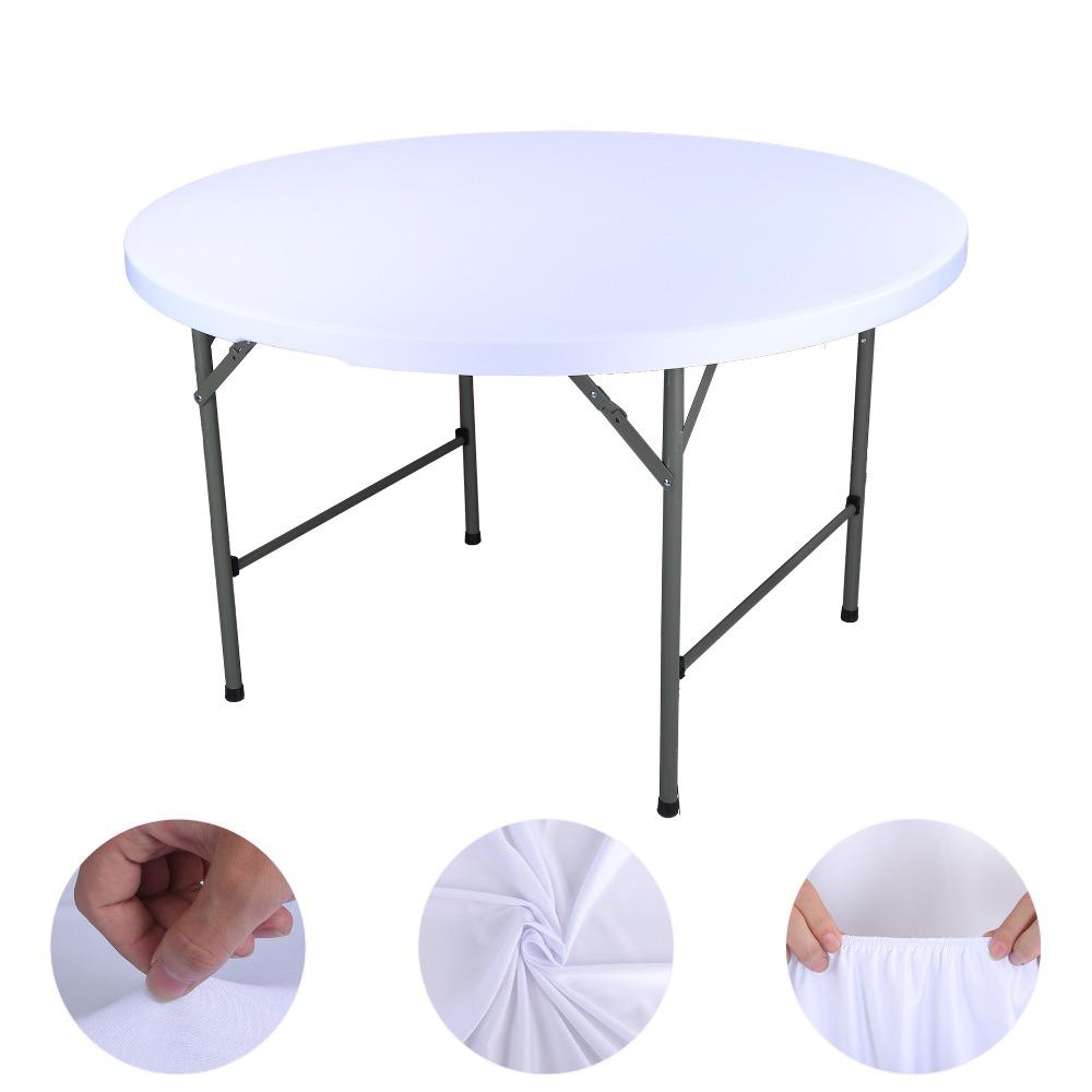 Diameter 48/60in Stain-Resistant Tablecloth Elastic Picnic Table Cloth Round Table Cover Camping