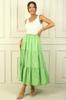 Women's Elastic Waist Lined 3 Layer Long Skirt