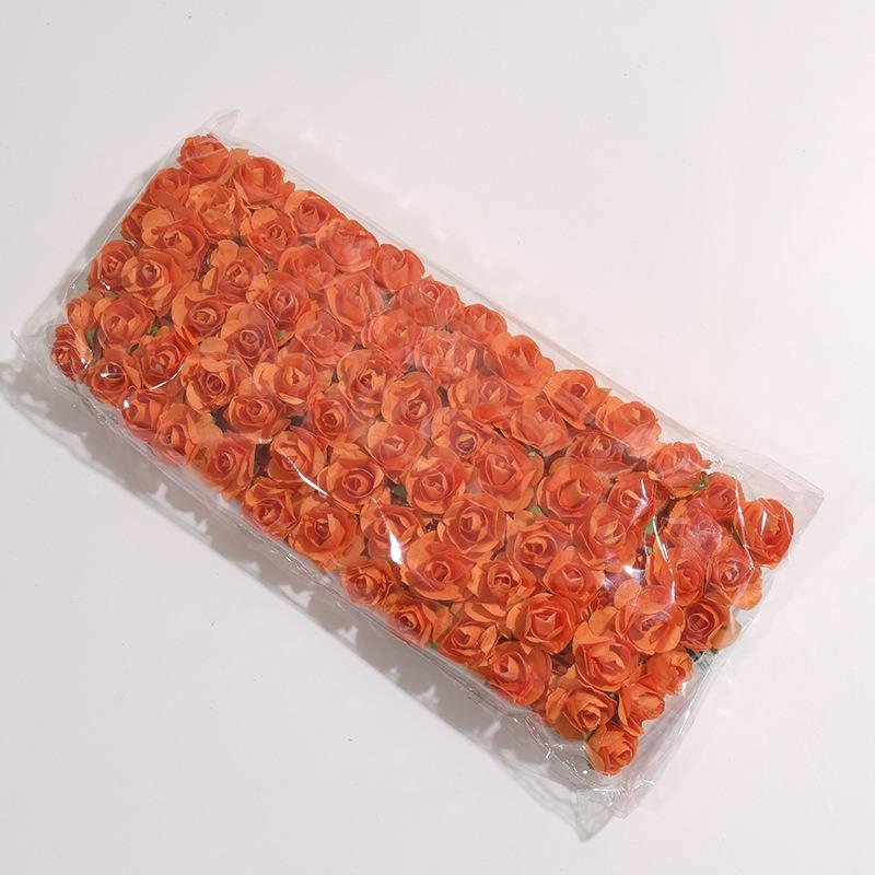 144 шт./упаковка сливовые розы маленькие бумажные цветы имитация цветка подарочная коробка конфет декоративная гирлянда ротанговый головной убор своими руками