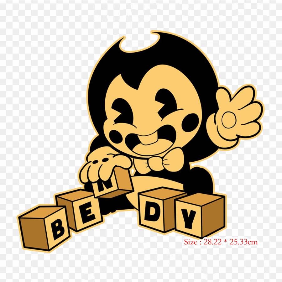 Bendy And The Ink Machine Chapter 3 Butcher Gang Bendy Iron On Heat Transfer Printing Vinyl Patches Sticker for Clothes DIY Appliques Washable Patches