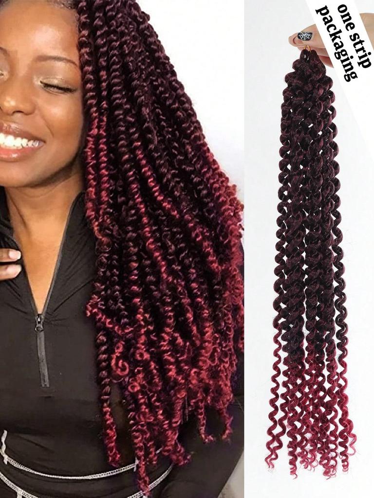 18 Inch Ocean Wave Crochet Hair Synthetic Deep Wave Twist Crochet Braiding Hair Extensions Ombre Afro Curls Passion Twist Hair