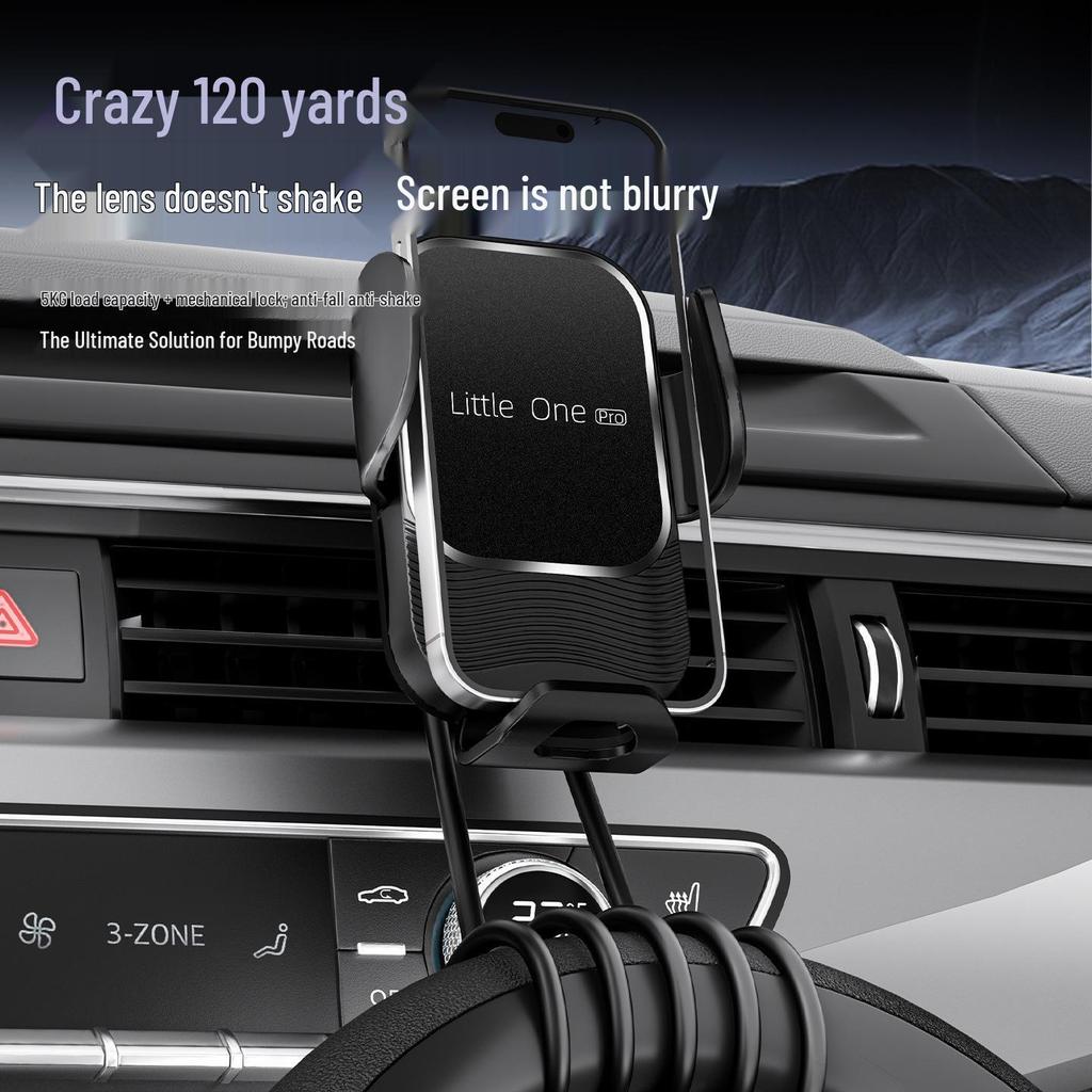Anti-Shake Car Phone Holder with Air Vent & Suction Cup